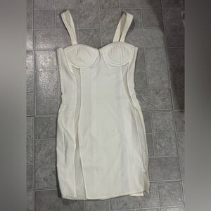 Forever 21 Ivory mesh detail mini dress